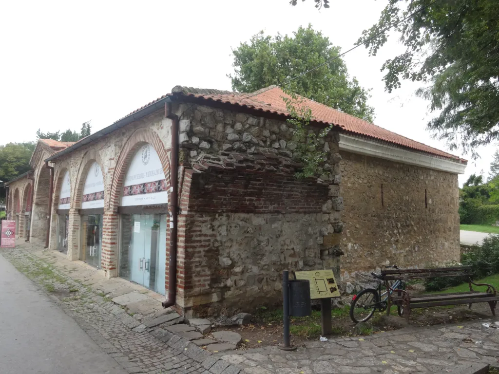 The arcaded Ottoman arsenal building inside Niš Fortress