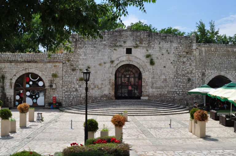 The Belgrade Gate of Niš Fortress with a café terrace