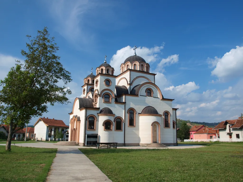 The white Orthodox church in the town of Despotovac