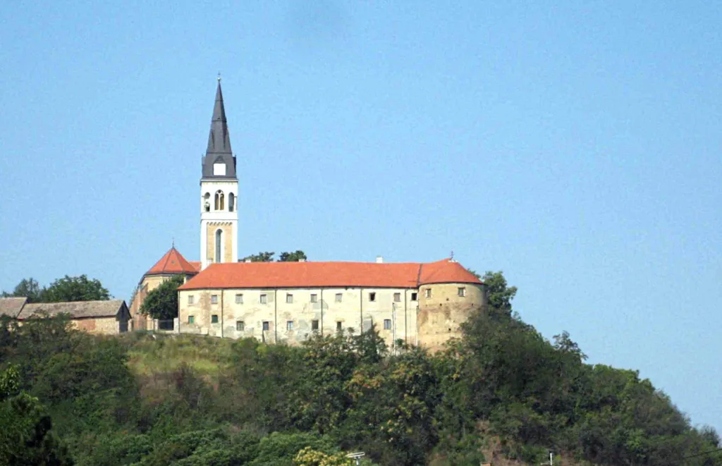 The church tower and castle of Ilok on its hill above the Danube