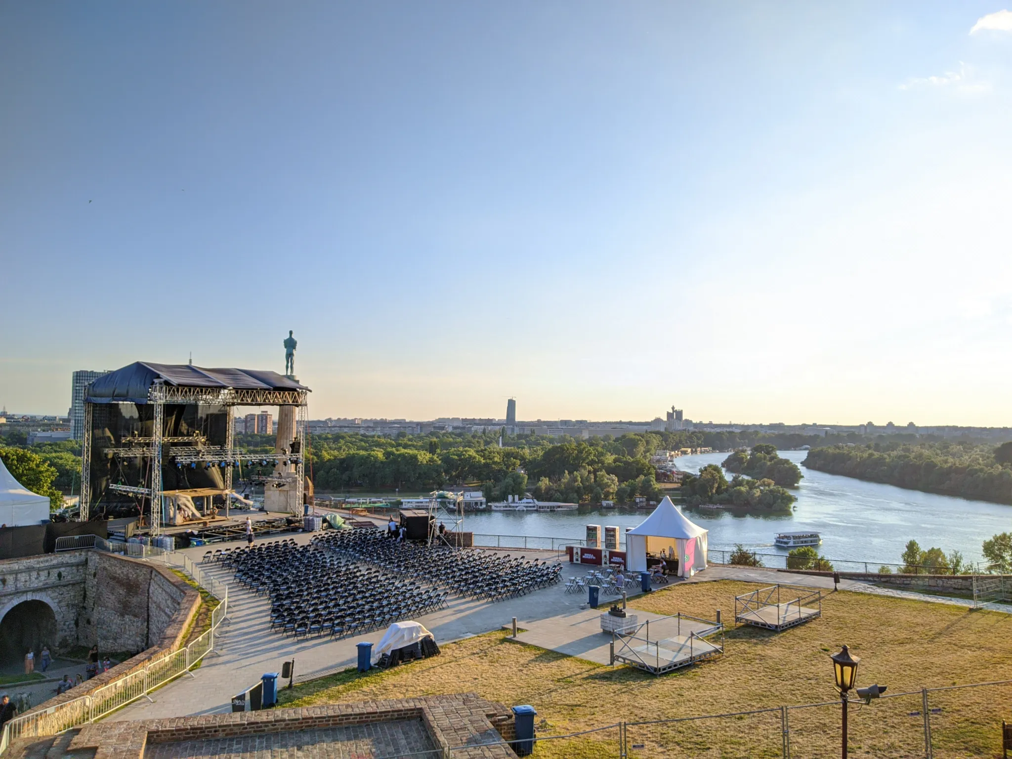 View from Kalemegdan over the rivers below Belgrade Fortress
