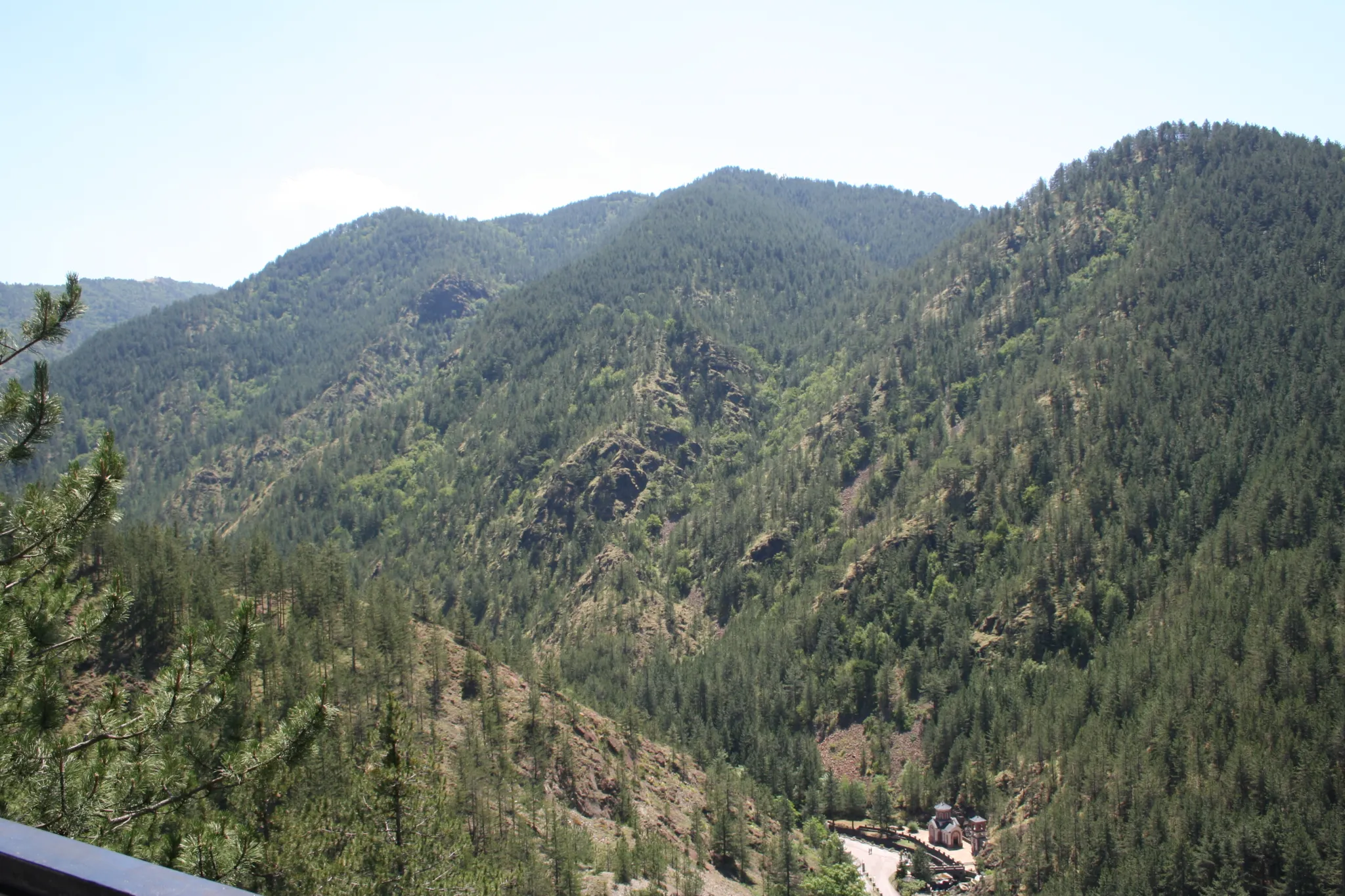 Forested mountains of the Mokra Gora nature park along the Šargan Eight line