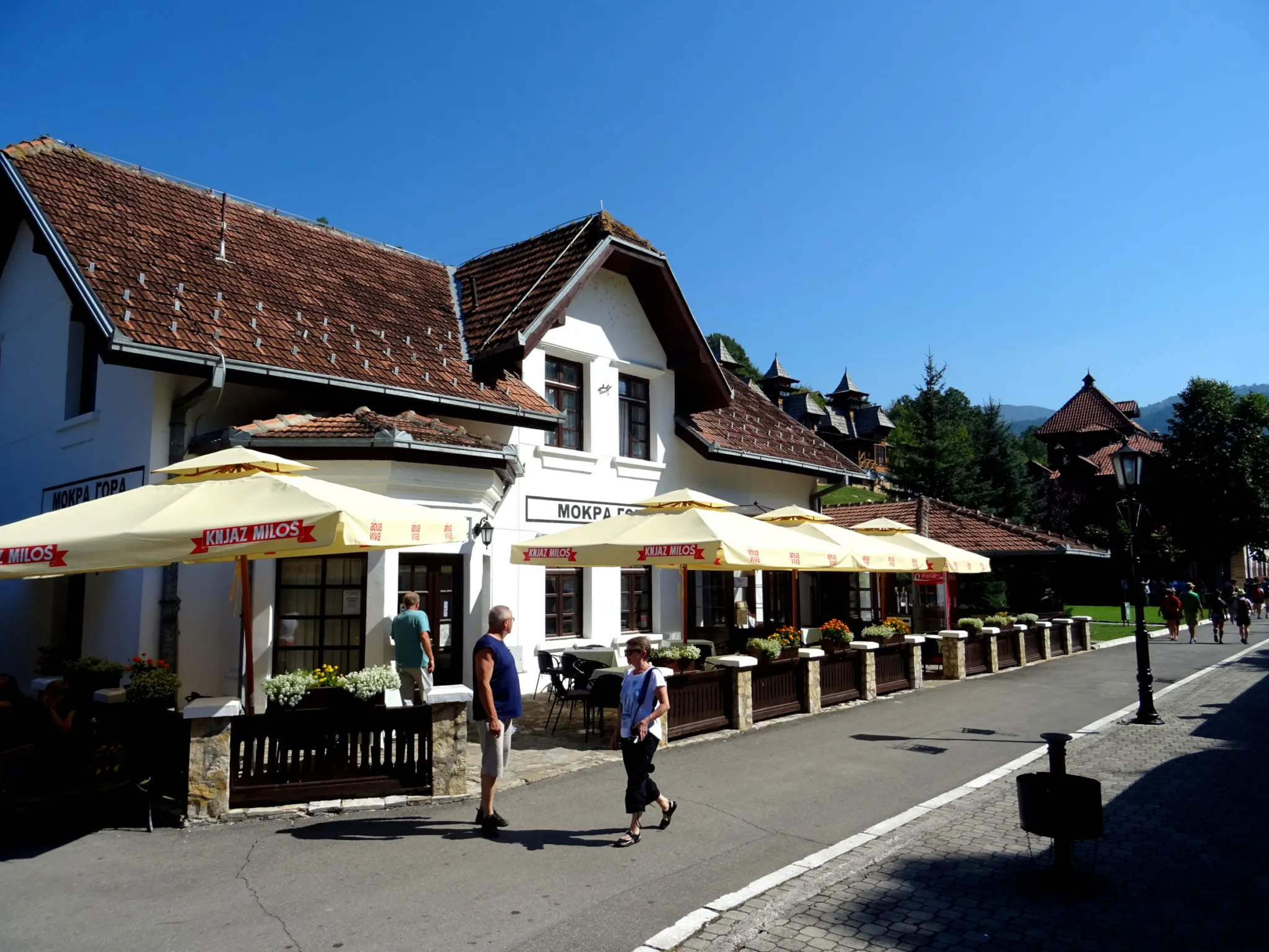 The station building and terrace at Mokra Gora, start of the Šargan Eight heritage line