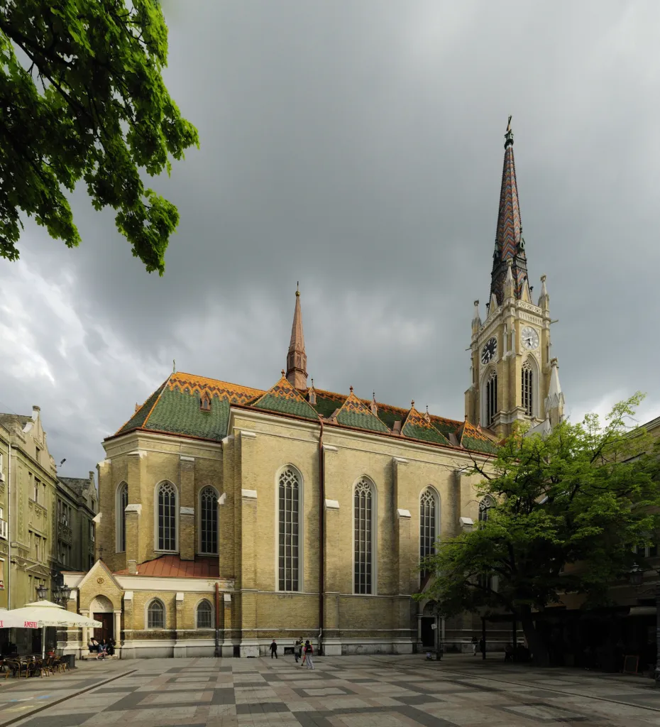 The neo-Gothic Name of Mary Church with its tall tower in Novi Sad