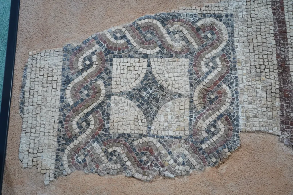 A geometric Roman mosaic floor from the imperial palace of Sirmium in Sremska Mitrovica