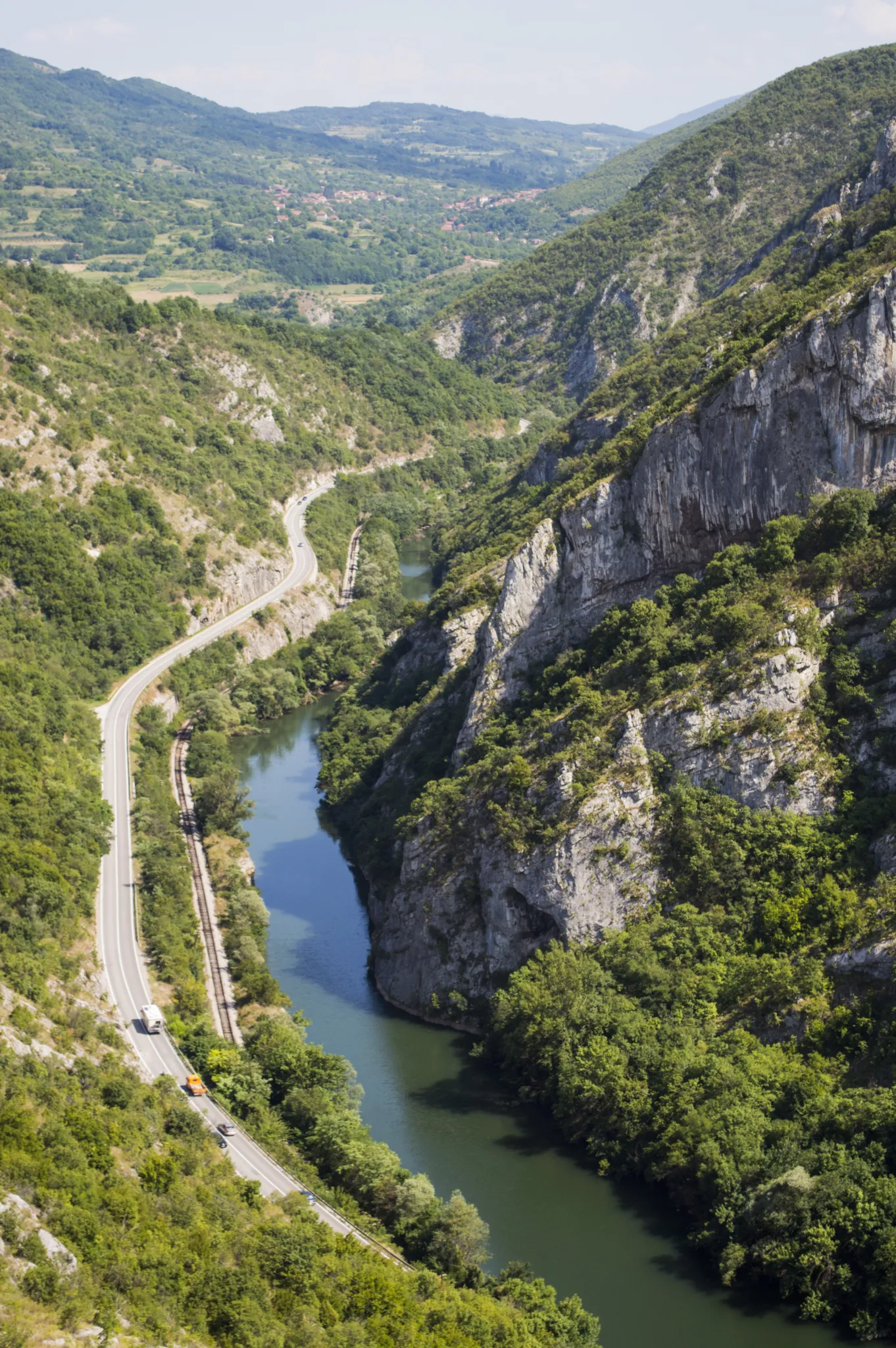The Nišava winding through the cliffs of Sićevo Gorge seen from the viewpoint