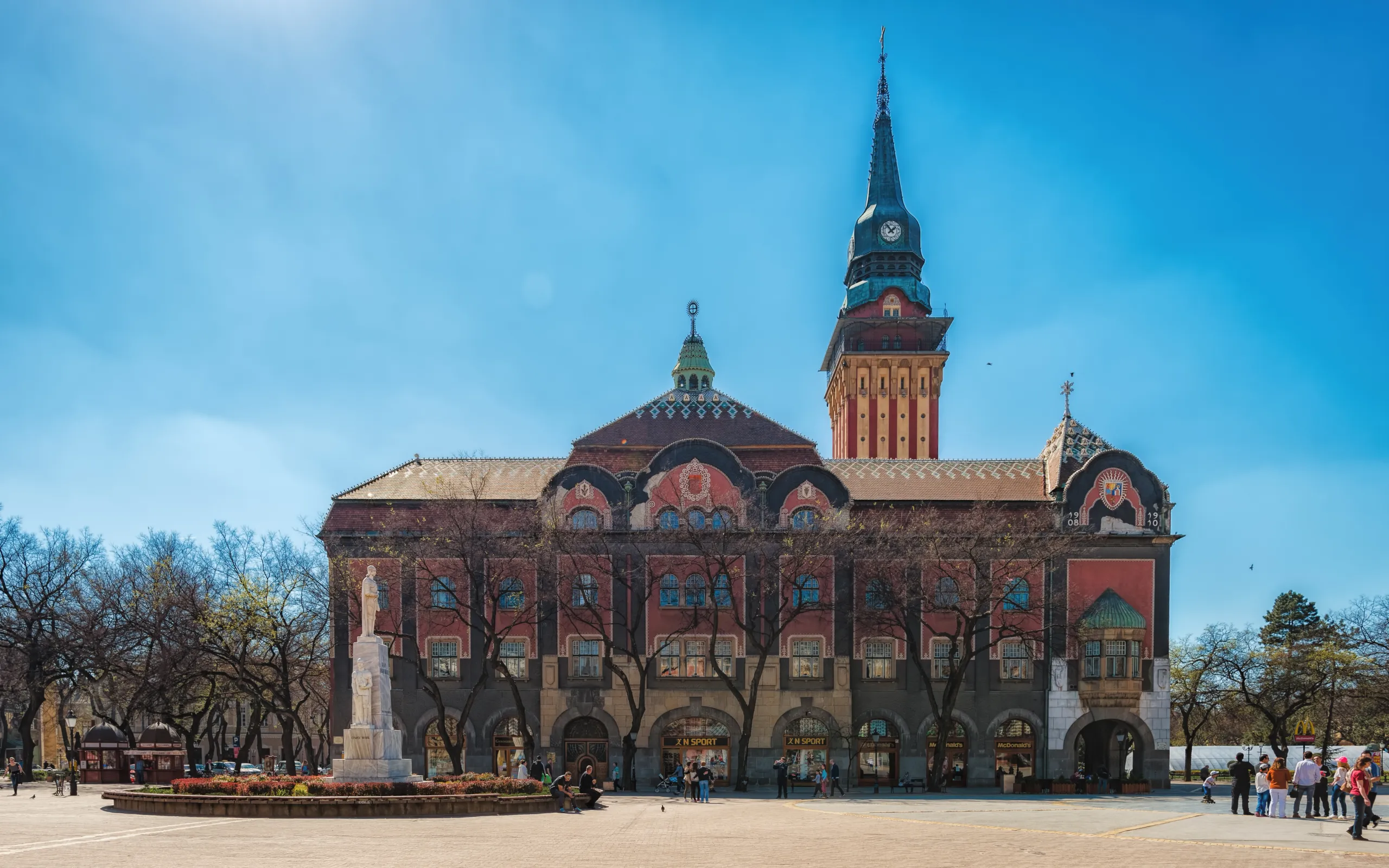 The Art Nouveau City Hall of Subotica with its tall clock tower