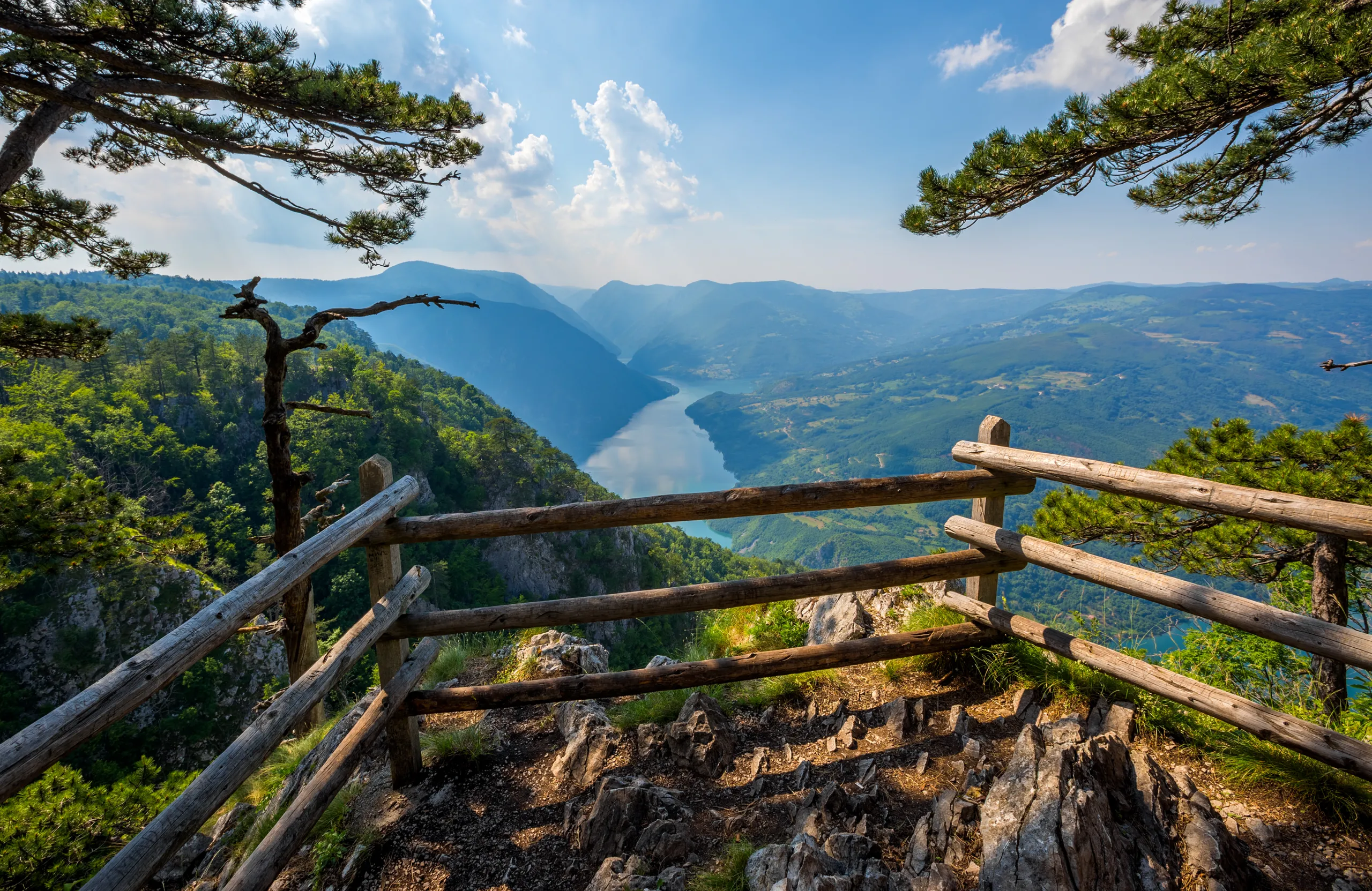 View from the Banjska stena viewpoint on Tara over the Drina canyon and Perućac lake