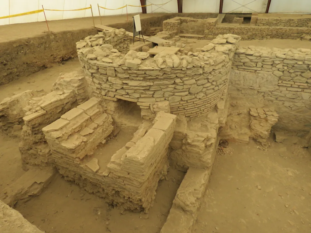 Brick and stone remains of the Roman thermae at Viminacium