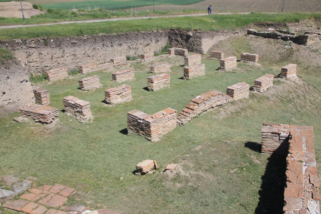 The excavated Roman city of Viminacium with its reconstructed amphitheatre