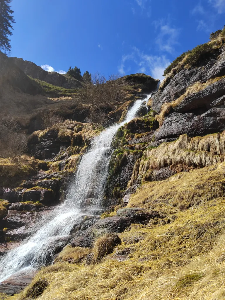 A waterfall tumbling down a rocky gully in Stara Planina