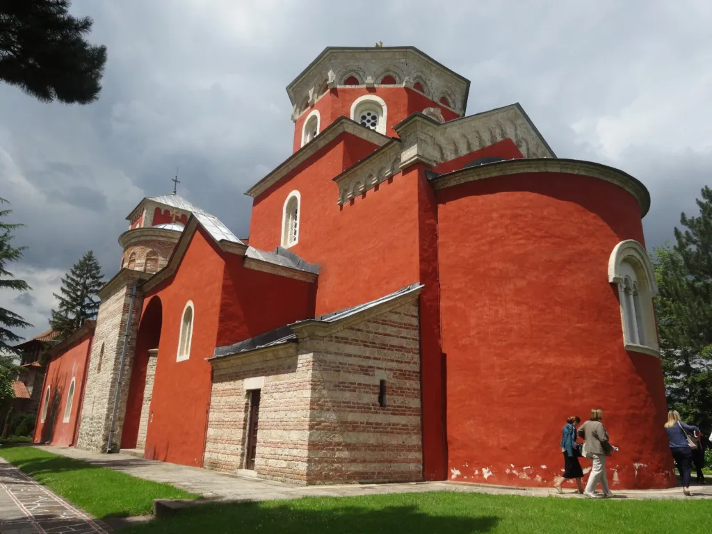 The red church of Žiča Monastery near Kraljevo